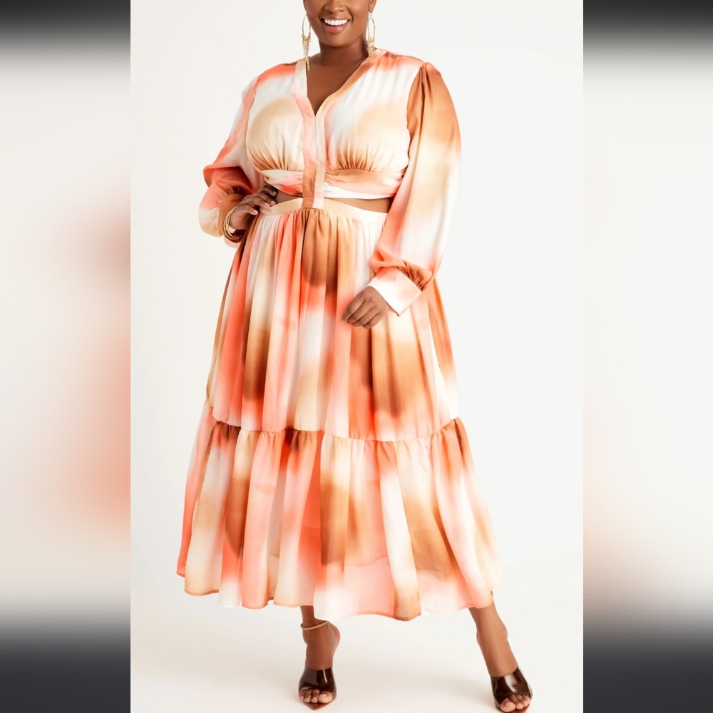 NWT Cutout Printed Maxi Dress